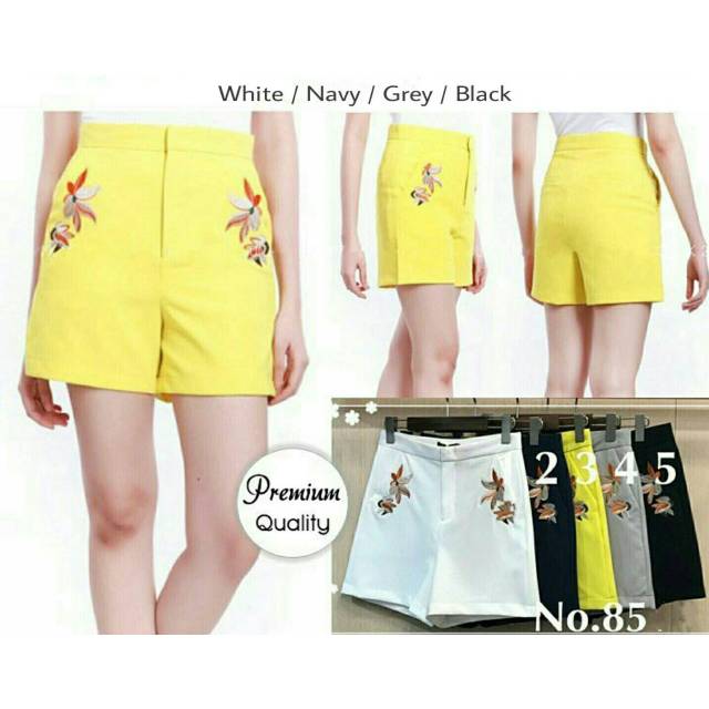 Flower Pants Bordir / Celana Pendek Bordir Bunga