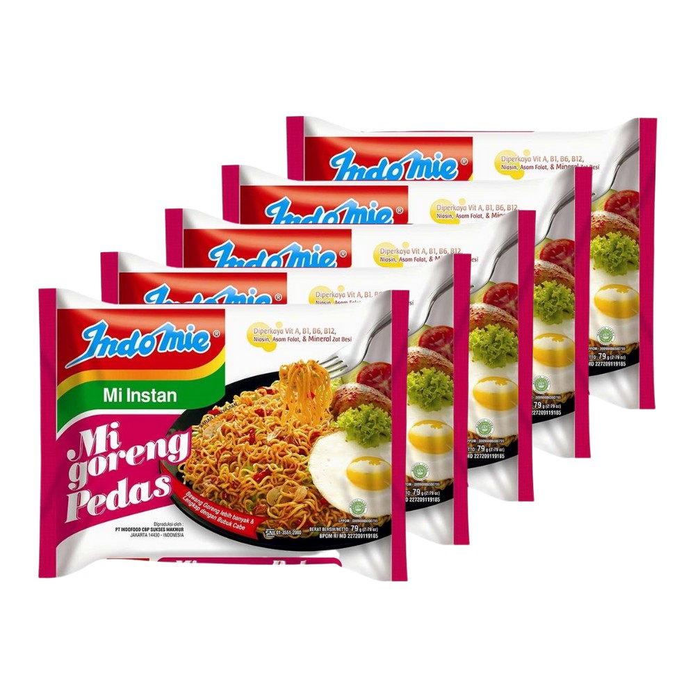 

5PCS Indomie Goreng Pedas Mie Instan Goreng Cita Rasa Nusantara - 5pcs x 79gr