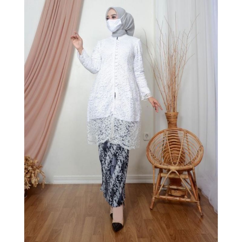 Permata Olshop / Kebaya Brokat Kancing Modern / Kebaya Wisuda / Tunik Brukat / Kebaya Busui Modern / Kebaya