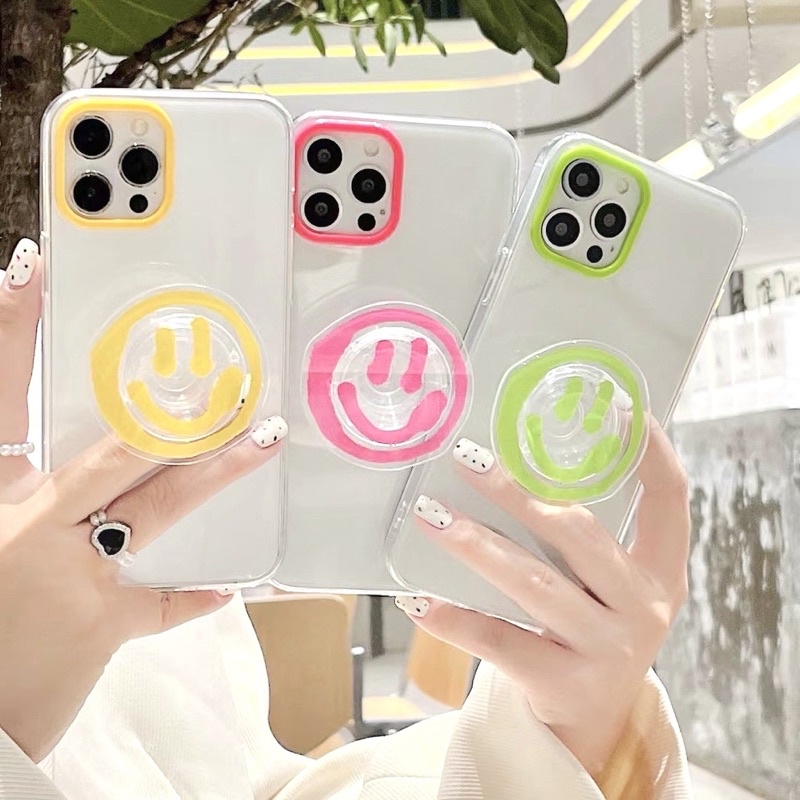 [PO] Smiley Popsocket Case - Iphone 12 Pro Max, 12 Pro, 12, 11 Pro Max, 11 Pro, 11, XS Max, XR, XS, 