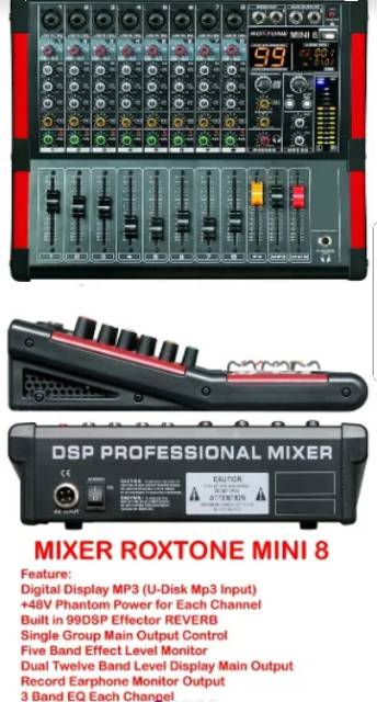 MIXER ROXTONE MINI 8 ( 8CH ) USB ORIGINAL