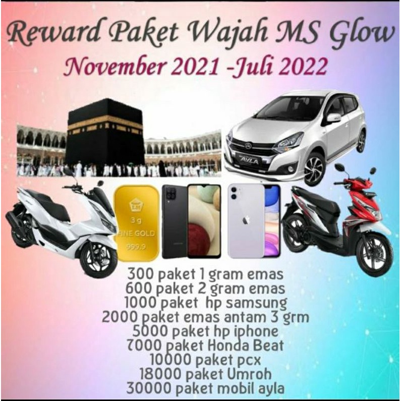JOINT RESELLER MS GLOW 12 PAKET WAJAH DAN FREE REWARD