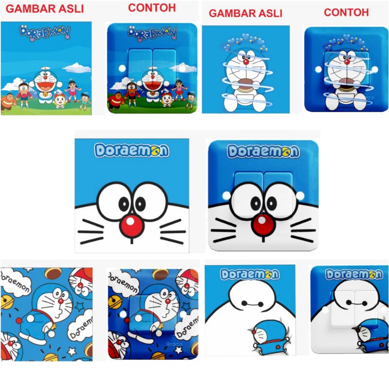 Sticker / Stiker Saklar Tombol Lampu Motif Karakter Emon