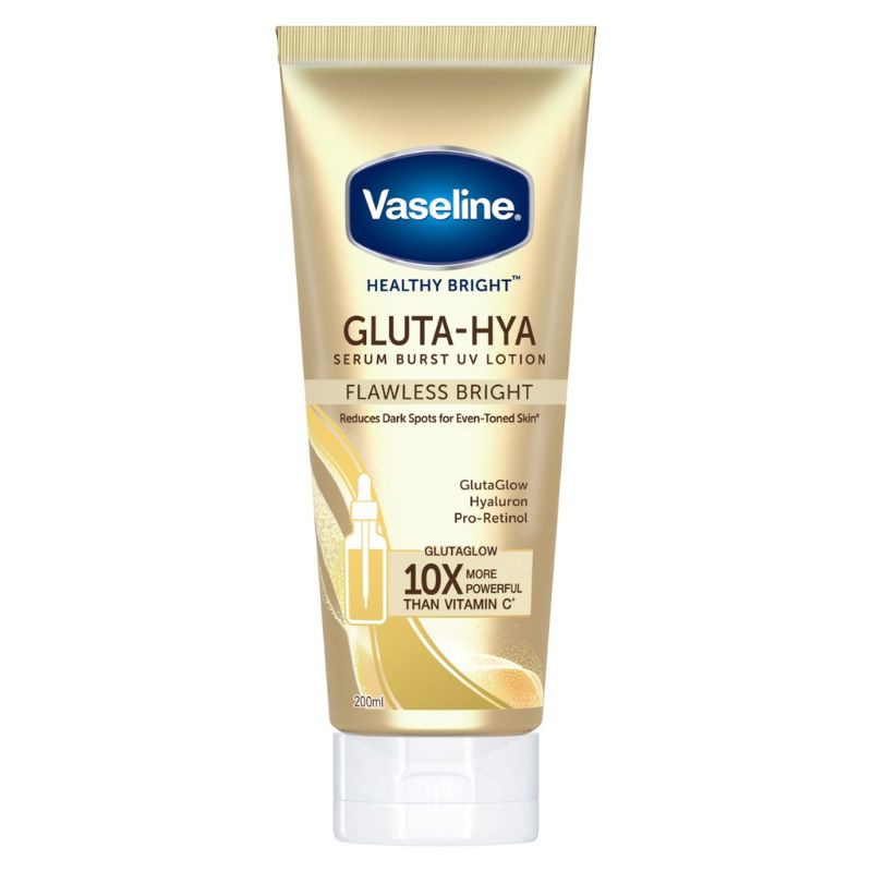 Vaseline Healthy Bright Gluta Hya Serum Burst UV Lotion Flawless Bright - 200ML