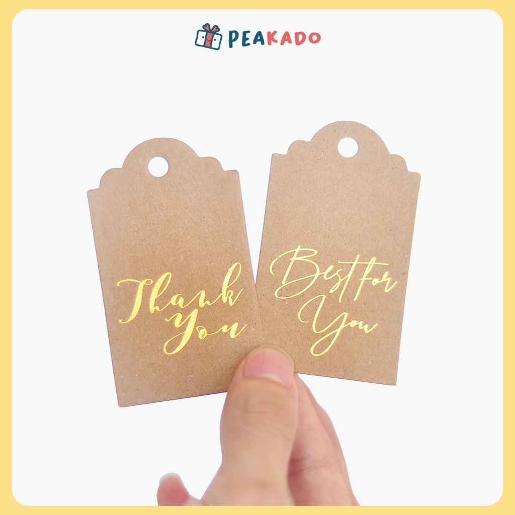 

Hang Tag Label Thank You Hampers Ulang Tahun Souvenir Kado Mini Hotprint Bahan Kraft