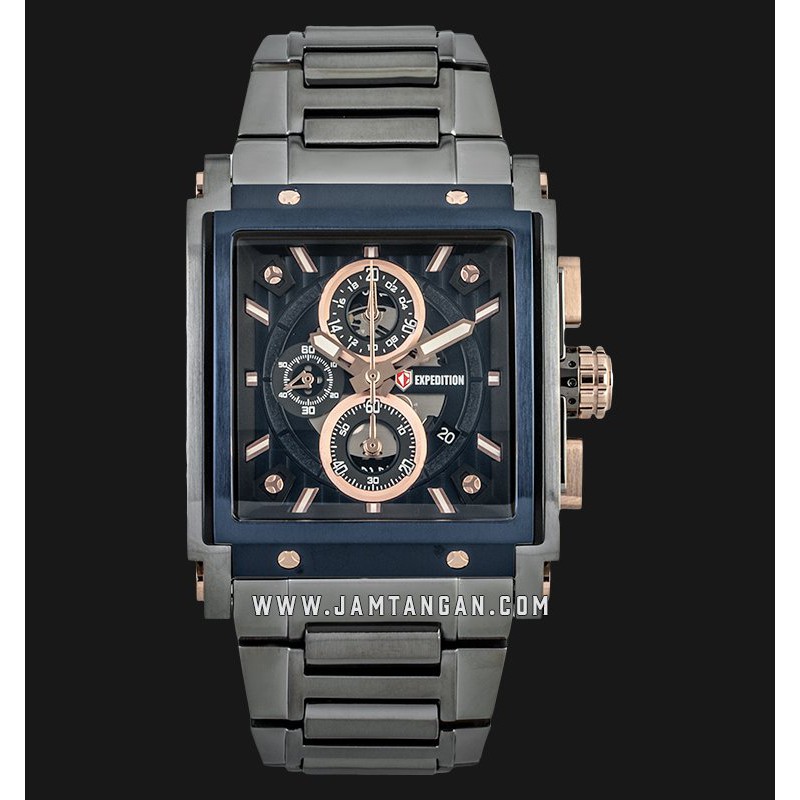 Expedition E 6731 MC BGUBU Chronograph Men Blue Dial Grey Stainless Steel Strap