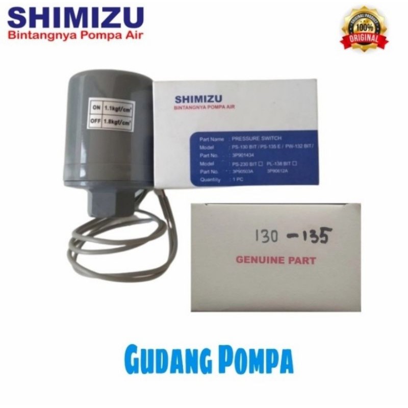 Otomatis Pompa Air Shimizu PS 130 BIT / PS 135 E Pressure Switch Original Asli