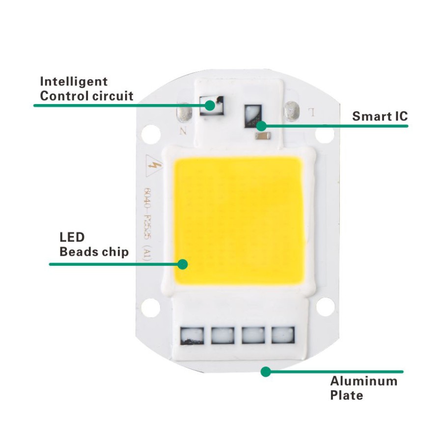 Chip Lampu COB LED Floodlight Spotlight 220V 20W - Warm White - White