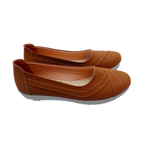 Sepatu Flat Shoes Wanita Murah/ Sepatu Balet Warna cokelat Masakini