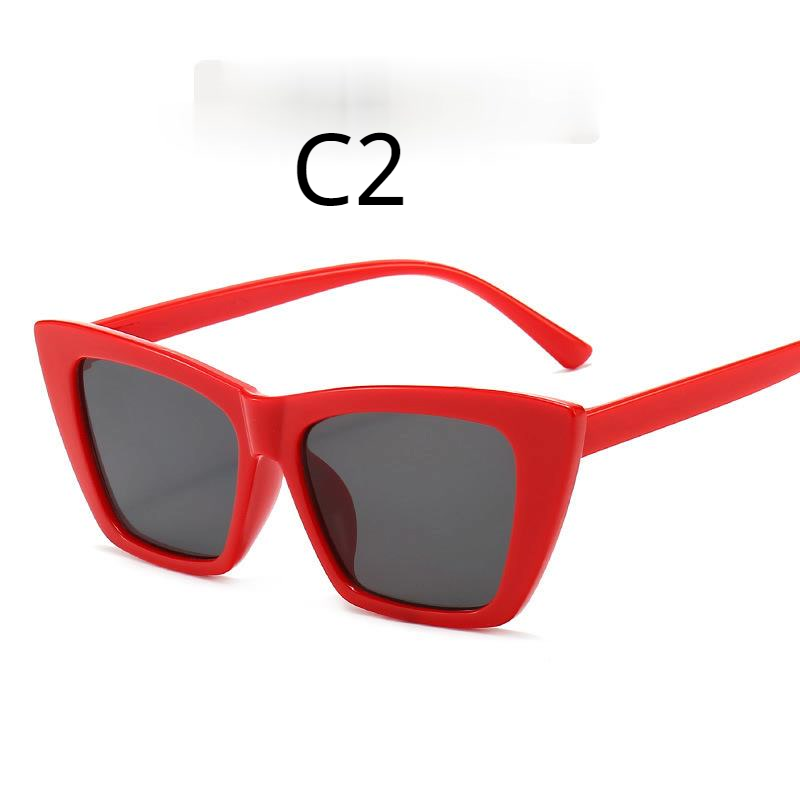 【YUZHU】COD Aksesoris Fashion Warna Jelly Simple Square Cat Eye Sunglasses untuk Wanita