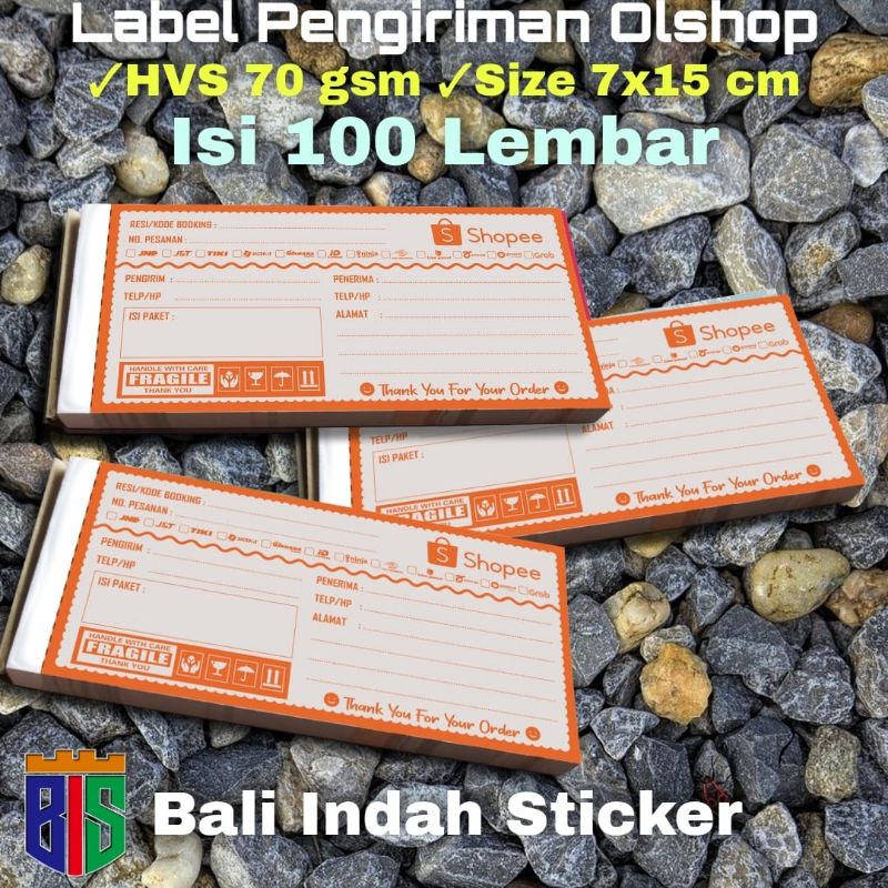 

LABEL PENGIRIMAN OLSHOP HVS ISI 100 LEMBAR/LABEL PENGIRIMAN ONLINE SHOP MURAH