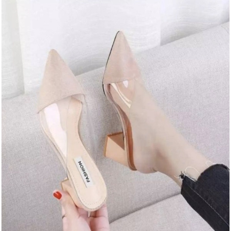 Promo.Termurah.8.8.Sandal Heels Hak Tahu ZARA Bapau 5cm