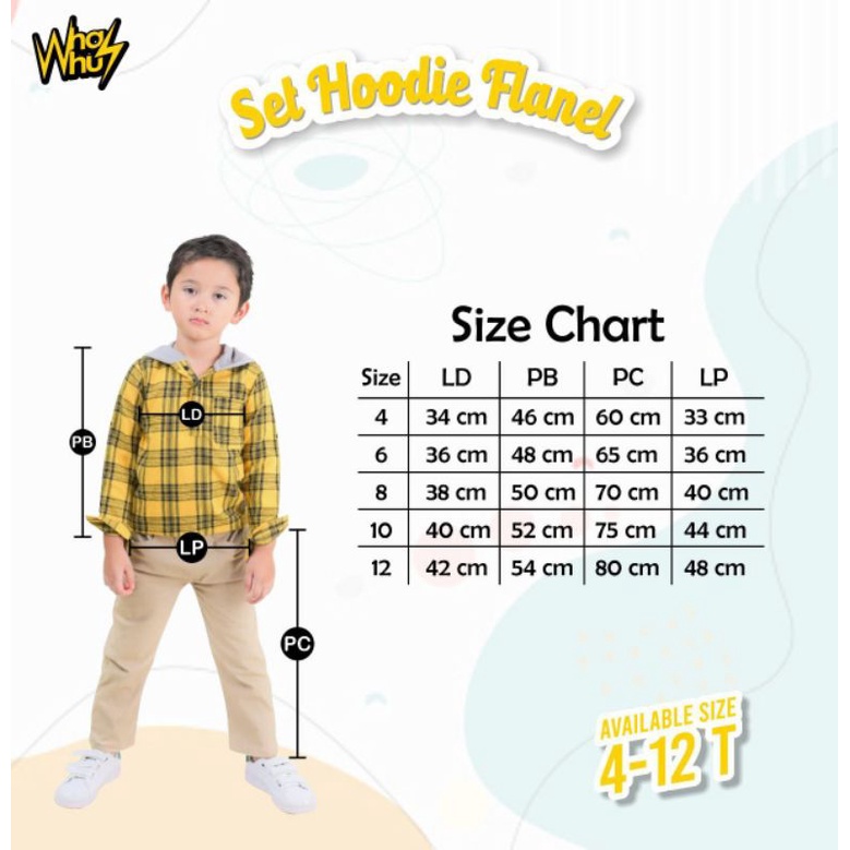 Afsheenastore Hoodie Flanel By Whaz Whuz / Setelan Kemeja Flanel Anak