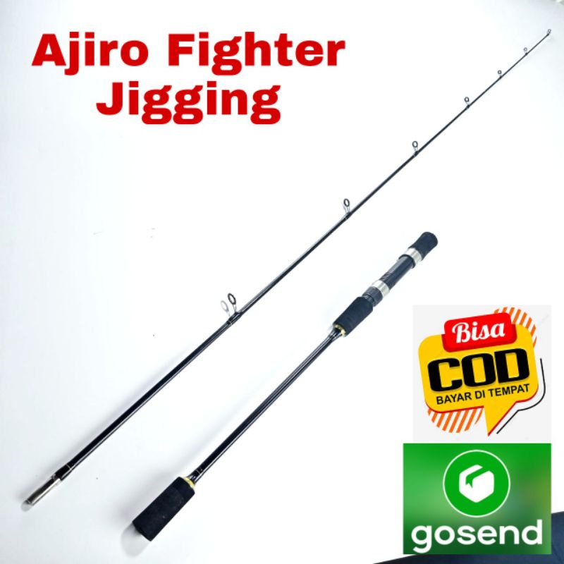 murah laris Joran pancing kaku jigging fiber solid Ajiro fighter 165 180 198