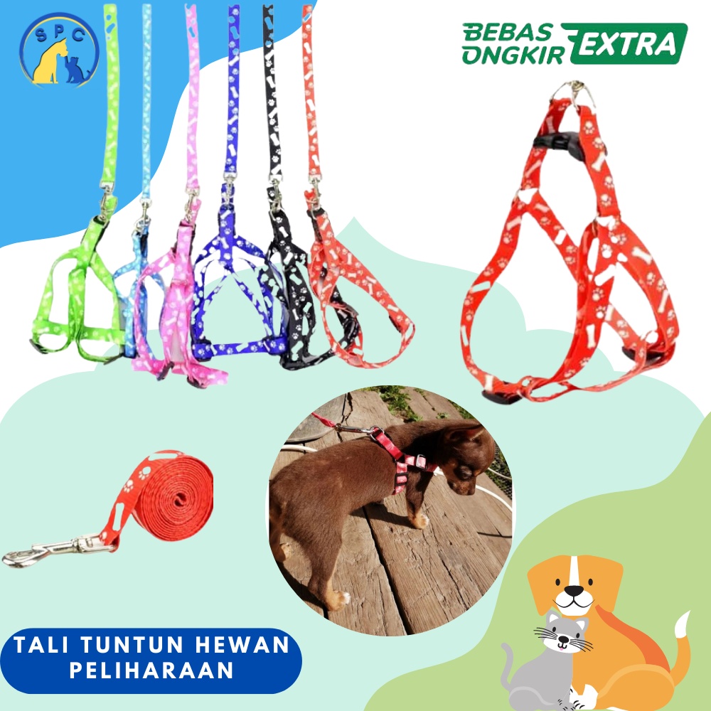 Harness Murah Kalung Dada Anjing Kucing TALI TUNTUN ANJING KUCING TALI BAHAN NYLON TIDAK MUDAH PATAH