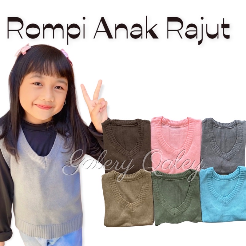 ROMPI ANAK KERAH V / VEST ANAK / ROMPI ANAK RAJUT