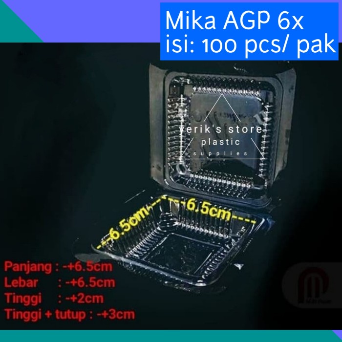 

Mika AGP 6x / Kemasan Plastik Mika Makanan (isi 100 pcs/ pak)