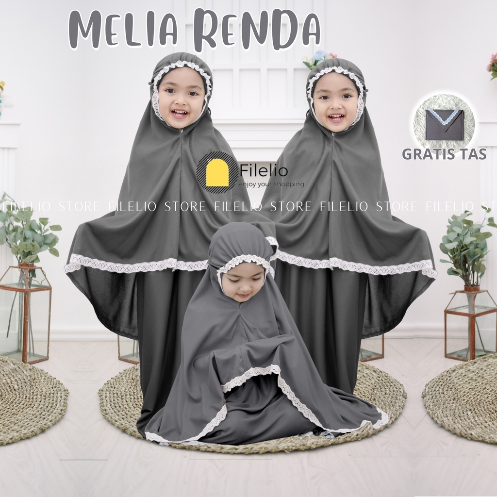 Mukenah Anak Melia Renda / Mukenah Anak Usia 5 - 8 Th / Mukena Anak Murah