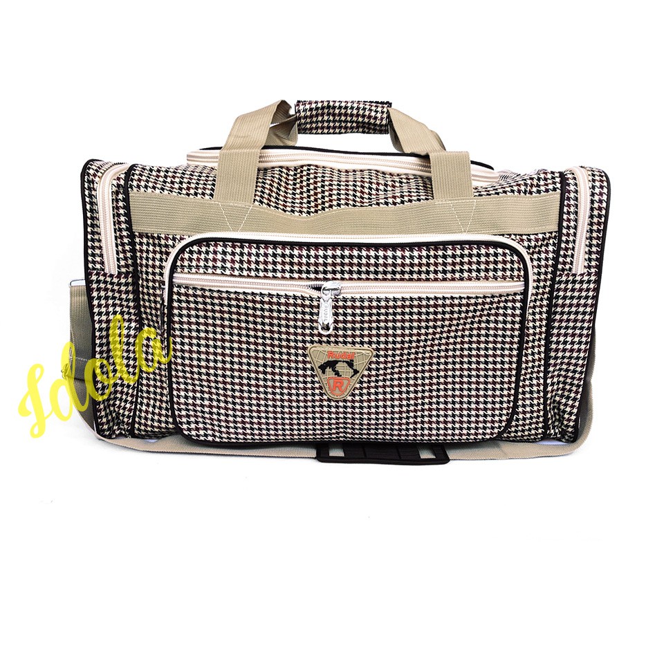 Idolabags - Tas Travel Wanita Rudal Motif Kotak Berkualitas / Tas Jinjing Pakaian Cewek