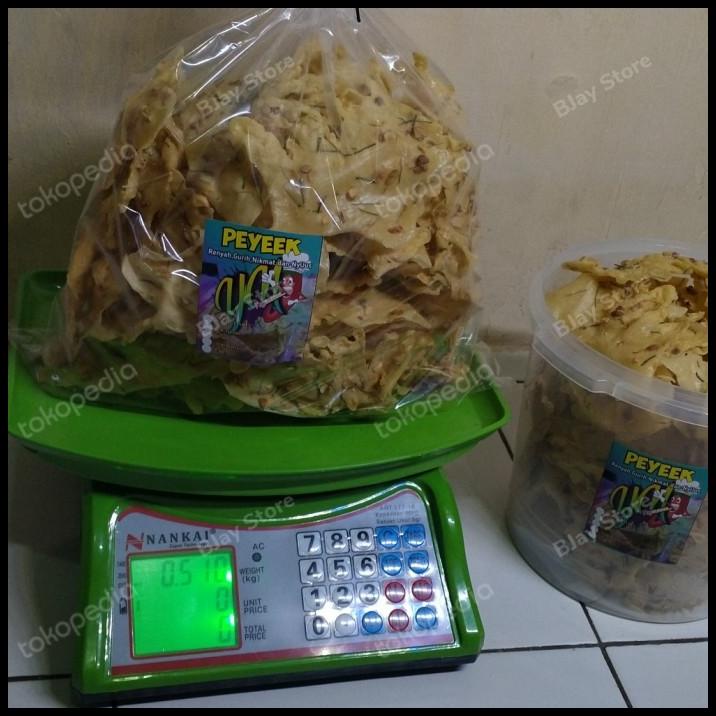 

Peyek Kacang Tanah /Rebon/Teri/Cabe 500Gram Tanpa Toples