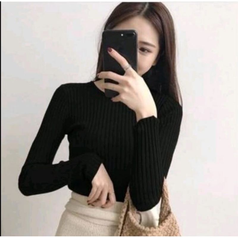 INNER RAJUT AGATA//BAJU WANITA LENGAN PANJANG NGEPRES BODY GAYA KOREAN STYLE//UNTUK BB 35-60 KG