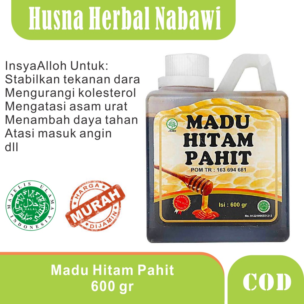

PROMO Madu Hitam Pahit Premium 600gr Kharisma Husna Herbal Nabawi
