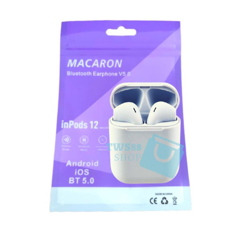Inpods 12 TWS Wireless Earphone Bluetooth 5.0 Warna Macaron inPods12-Putih 