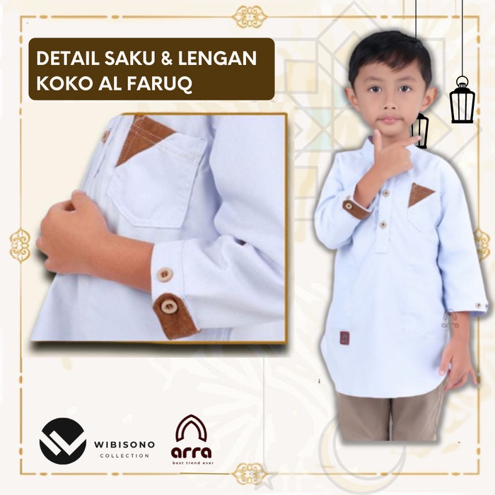 Baju Muslim Koko Kurta YU20 Anak Laki Laki Lengan Pendek Murah Umur 3 Sampai 12 Tahun Original Al FARUQ 2