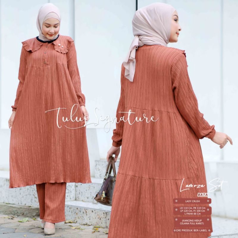 LAMOZA SET BY TULUS SIGNATURE (ONE SET WANITA) Set muslimah polos modern rekomended