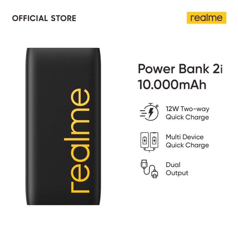 Realme Powerbank 2i 10000mAh [12W QC,Dual Output,Multi Device]