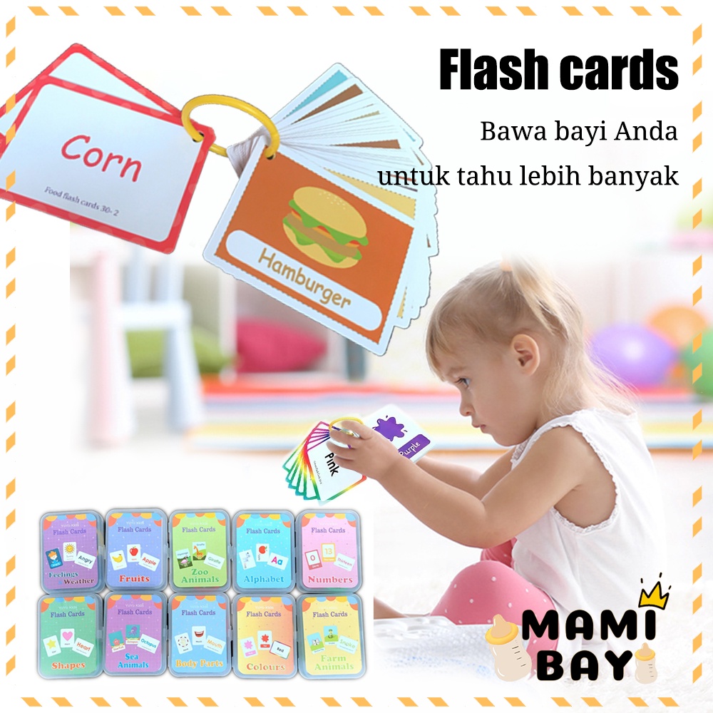 OKEYI Mainan edukasi anak flashcard mainan balita inggris