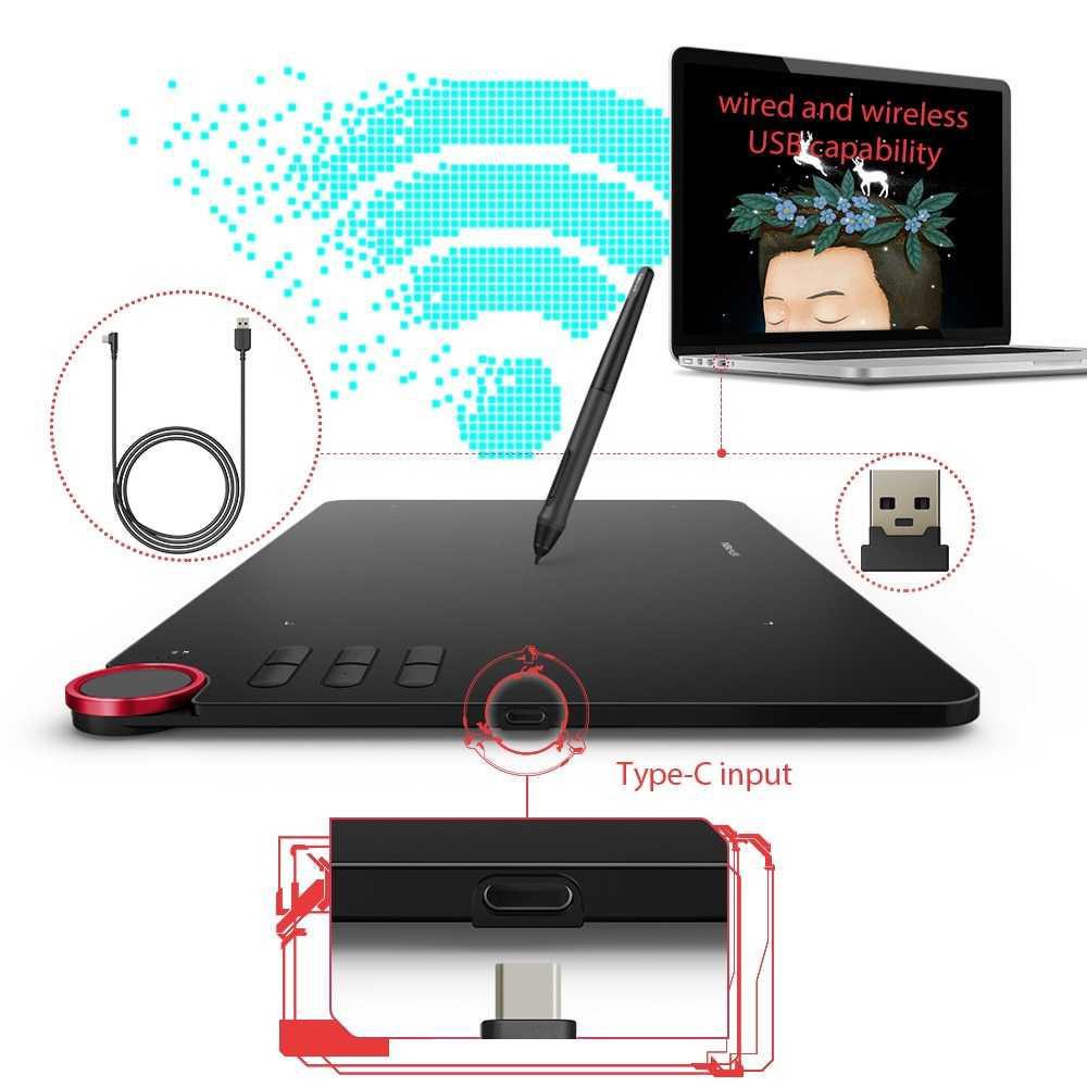 XP-Pen Deco03 Wireless Graphics Digital Drawing Tablet P05 Passive Pen