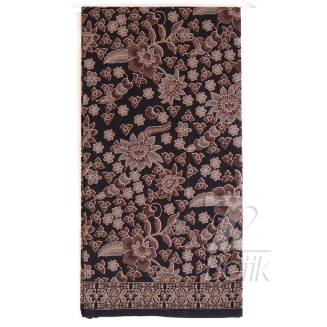 KAIN PANJANG BATIK Bahan Katun Motif Kembang Warna Hitam Coklat 724550 Cap 72 Jarik Jarit Samping Kebat Panjang Batik Katun Modern Premium Bahan Seragam Batik Pernikahan Kantor Keluarga Murah Kamen Jadi Batik Bali Lembaran