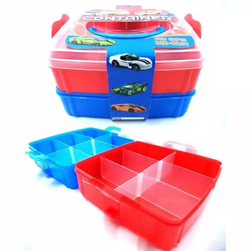 Mainan koper carry case box/container diecast hotwheels 2 tingkat