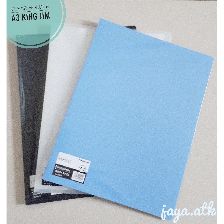 Clear Holder/Display Book A3 King Jim Biru/Hitam/Clear