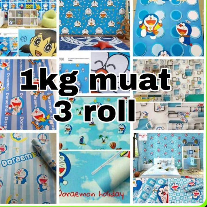 Wallpaper dinding doraemon lengkap | doraemon kotak | doraemon 3d