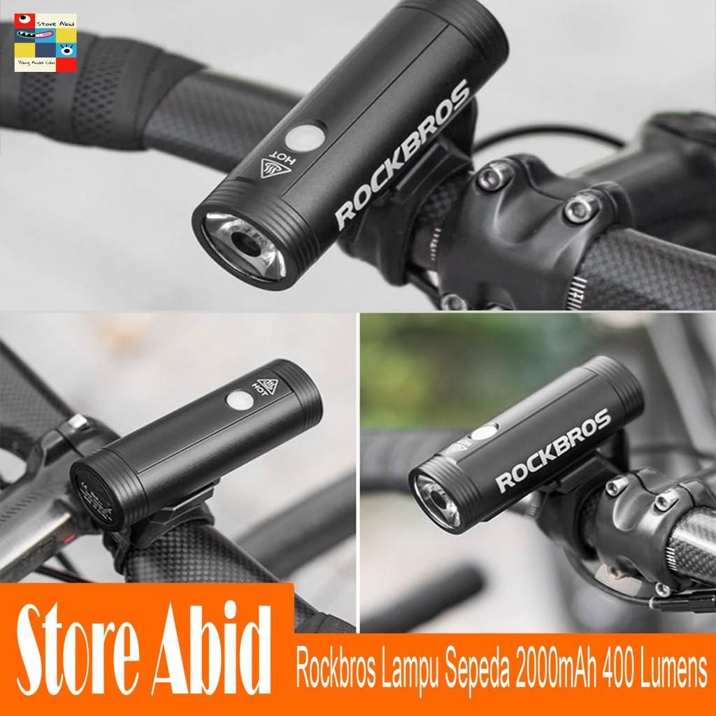 RockBros Lampu Depan Sepeda 400 / 800 Lumens dengan Charger USB Tahan Hujan