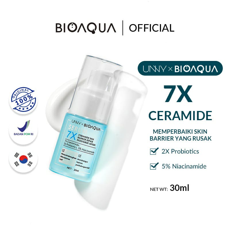 BPOM BIOAQUA 7X Ceramide Skin Barrier Repair Moisturize Emulsion Face Lotion 30ml / Skin Barrier Lotion / BS