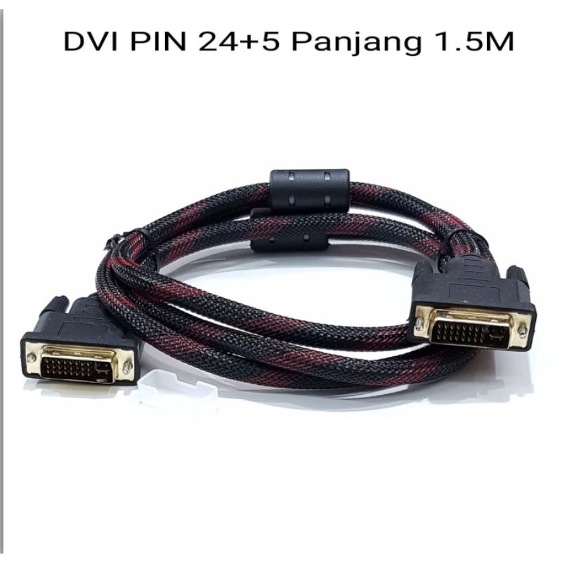 Kabel DVI to DVI 1.5m Gold Plate Dual Link ( DVI-D 24+1 / DVI-I 24+5 )