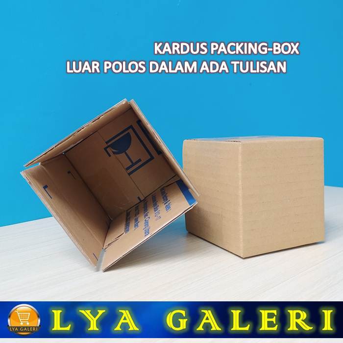 Kardus Packing Karton Box Uk.10x10x10 cm Luar Polos Dalam Ada Tulisan-1