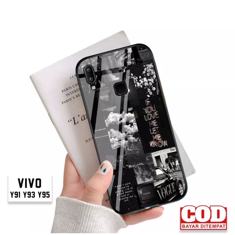 Athan Case Custome Vivo Y91 Y93 Y95 Aesthetic Theme in Black series