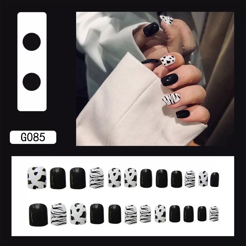 3D Kuku Palsu 24pcs/(FREE LEM)Set DIY Instant Nail Art Fake Nails Bridal Wedding Akrilik/24 pcs Kuku Palsu 3D / Stiker Kuku Palsu / Kuku Palsu Premium With Box/ Pemoles Kuku-G085