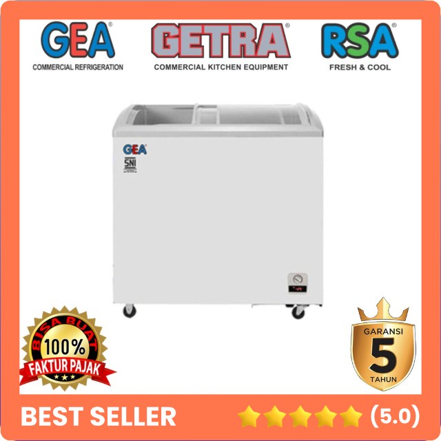 JUAL FREEZER GEA SD-213 PINTU KACA CEMBUNG GESER SLIDING FREEZER BOX ES KRIM ORIGINAL GARANSI RESMI