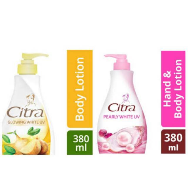 CITRA BODY LOTION PUMP 380 ML GLOWING WHITE UV PEARLY WHITE UV