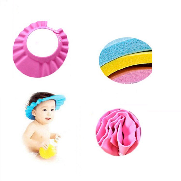 MARKAS HL0103 Topi Keramas Anak Kancing Dengan Penutup Telinga Shower Cap Mandi Bayi