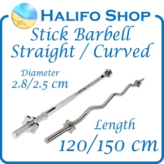 Stick Barbel Dumbell Solid Bar Barbell Stik Lurus Straight Bar Fitnes Home Gym
