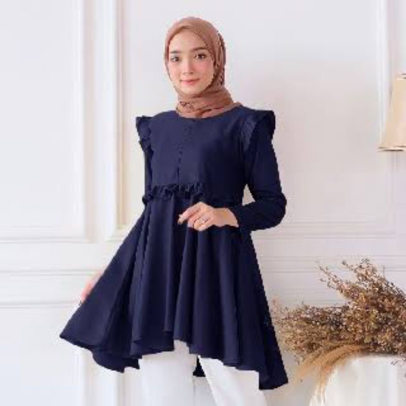 Baju Atasan Muslim Wanita Tunik Reva Terbaru Design Kekinian Keluaran Terbaru Harga Paling Paling Murah