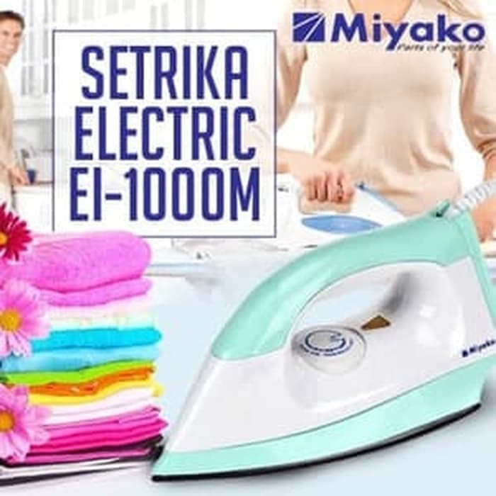 Miyako Setrika Listrik EI 1000M - 1000 M -EI1000M Dry Iron  Gosokan Baju Licin