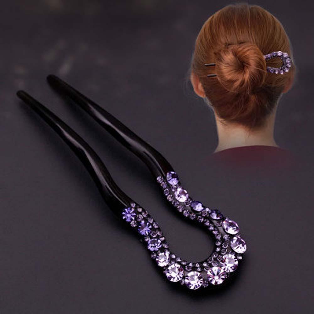 NEEDWAY Jepit Rambut Wanita Retro Fashion U-shaped Lady Acrylic Hair Sticks