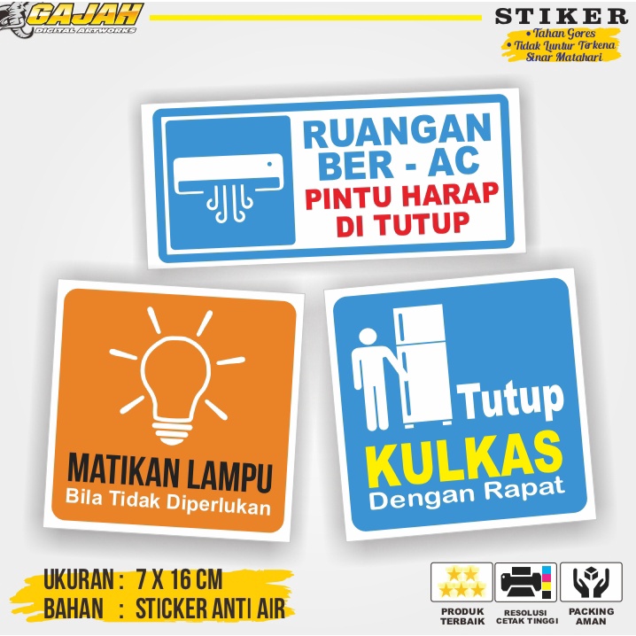 

Stiker Hemat Energi / Stiker Hemat Listrik / Stiker Matikan Lampu / Stiker Rumah Tangga